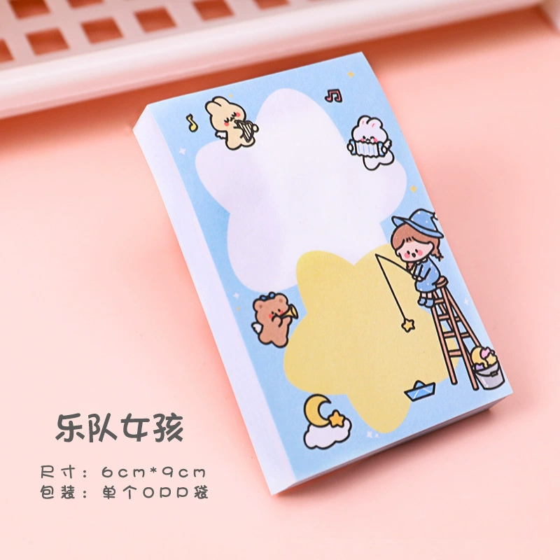 Девушка из мультфильма «Дуду» удобна для вдохновения в S Girls' Heart Memo Note Note N раз, чтобы разместить еду на вынос и подписать бумагу