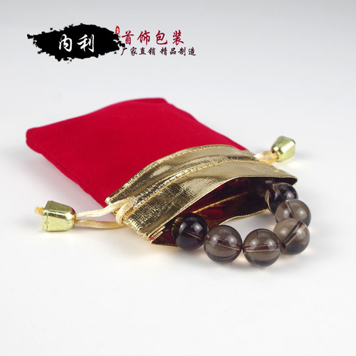 Red velvet bag, silver jewelry and gold storage gift bag, antique sachet, prayer bag, portable jewelry collection bag