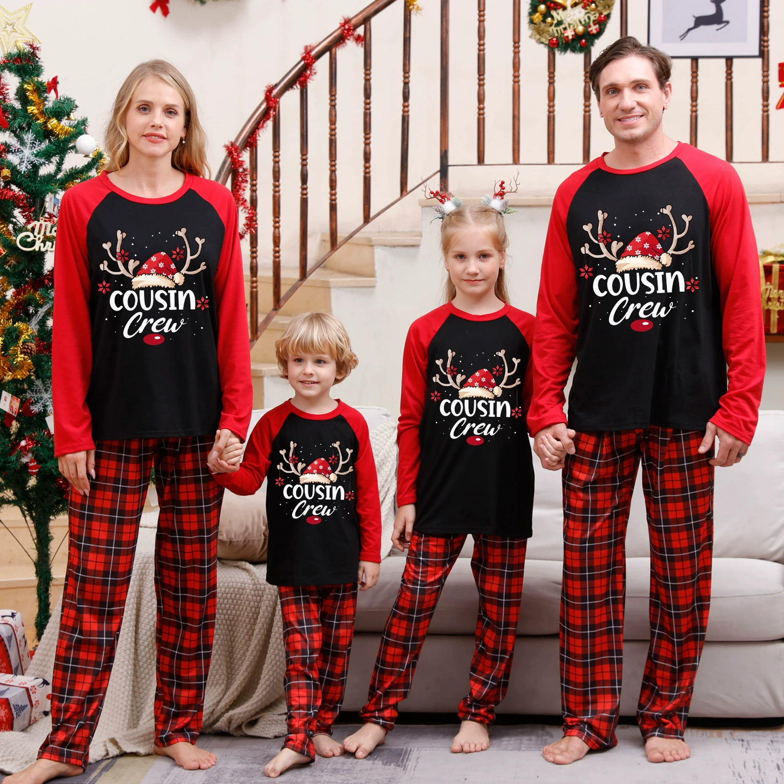 Christmas pijama, set, long-sleeve, family style, European style