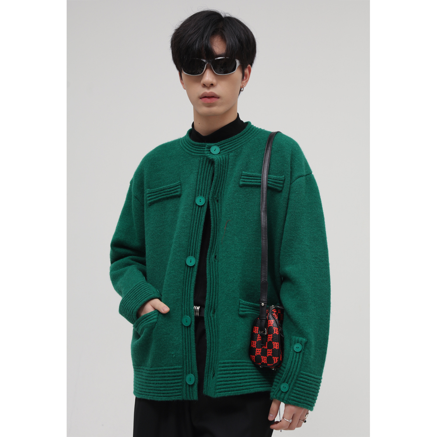 MTLClothes ropa de hombre | Otoño e invierno estilo coreano cardigan suéter hombres diseño sentido ins pareja chaqueta de punto