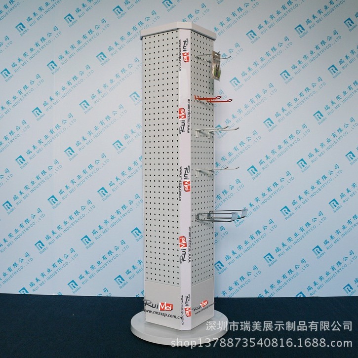 加工手机配件插排洞洞板展示架商超电子商品移动旋转促销挂架