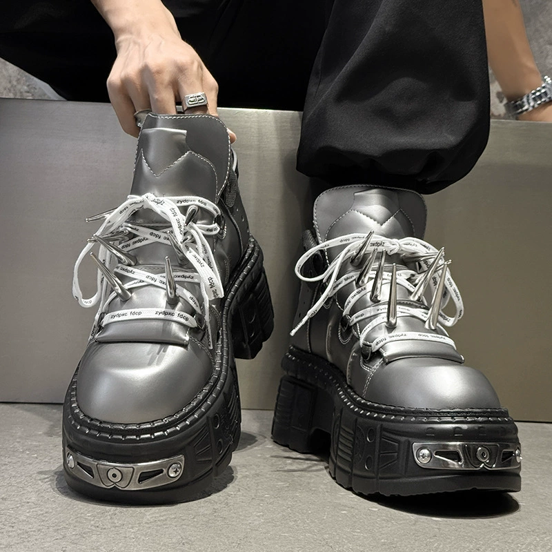 Модные новые кожаные туфли интернет-знаменитостей, осенние испанские новые модные повседневные туфли на платформе на толстой подошве в стиле рок 561216-J