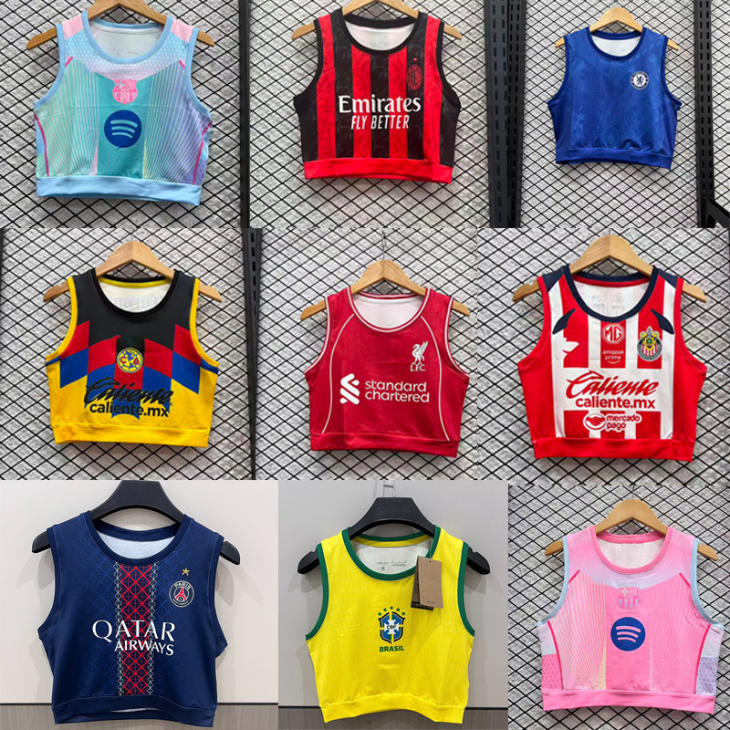 25-26 Football Training Vest Women's Paris Royal m Argentina Ball Bs Miami Mc Clothing Sports Leisure Trendy Breathable