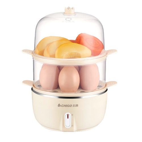 Chigo multifunctional egg cooker with automatic power off, small 1-person steamed egg home steamed egg machine, dormitory breakfast artifact