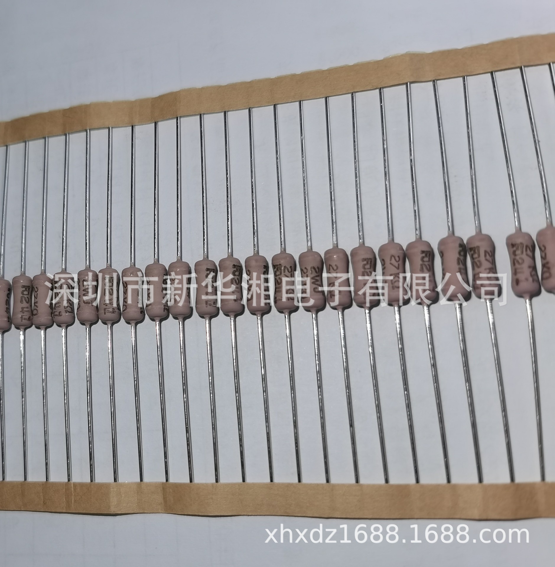 金属氧化膜电阻MOR2WS27KJ足2W,印字,粉色,耐高温稳定性高