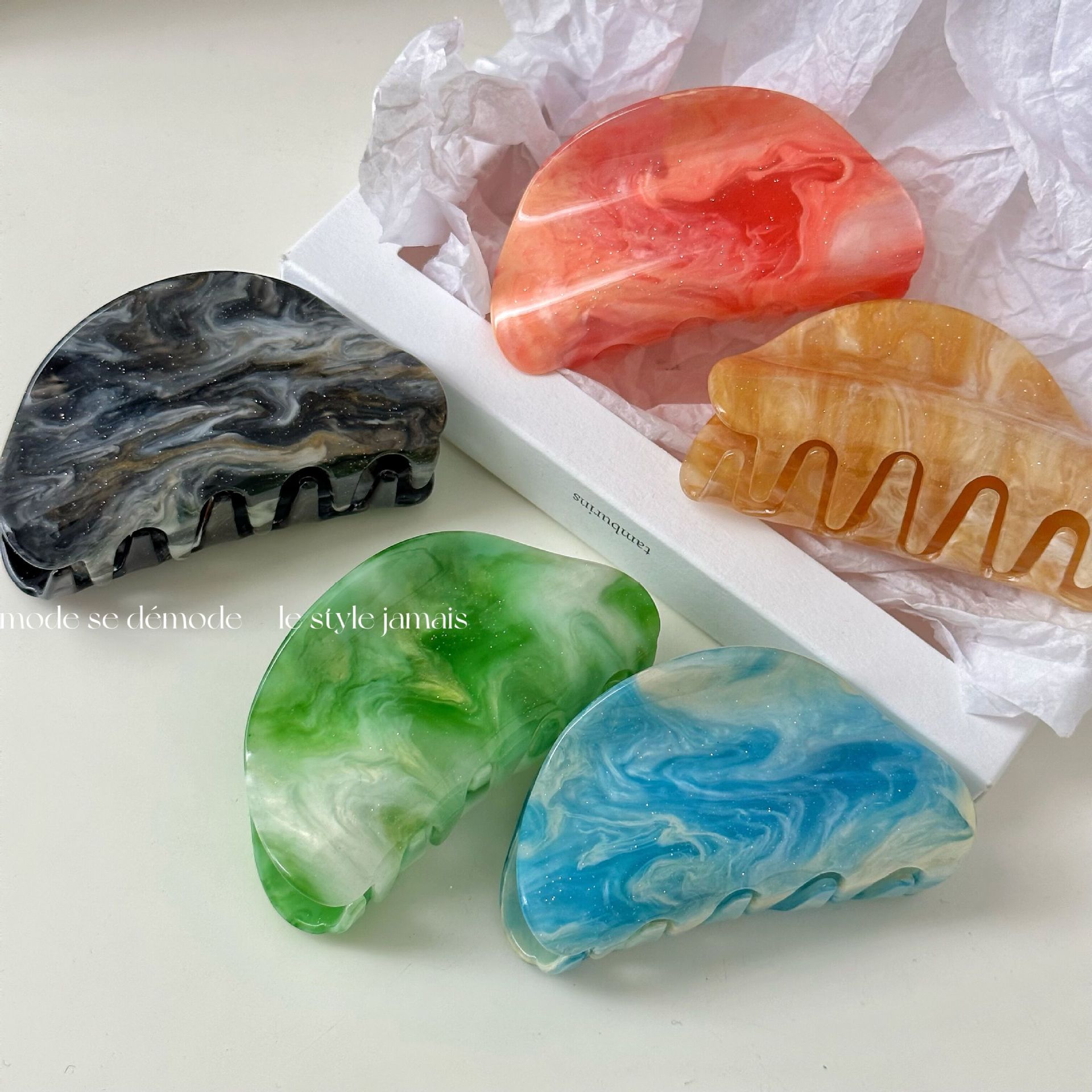 Texture Gradient Halo Hair Dye Grab Clip Advanced Hair Hair Pokrivala Sweet Cute Super Fairy Elegant Shark Clip Dodatki za lase_voghion.com