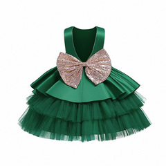 2021 European and American New Middle and Small Children Flower Child Cake Wedding Dress Children Dress Princess Dress Fashion Show Performance Dress Skirt