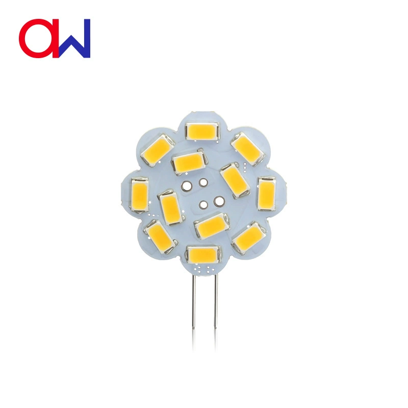 G4LED 2W 12V/ACDC 12SMD5730 лампочка 120° без мерцания круглая пластина низкое напряжение маленькая вставка лампа