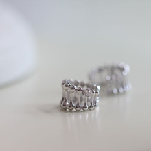 韩国新品进口3mm莫桑石线条耳环S925纯银女日韩简约