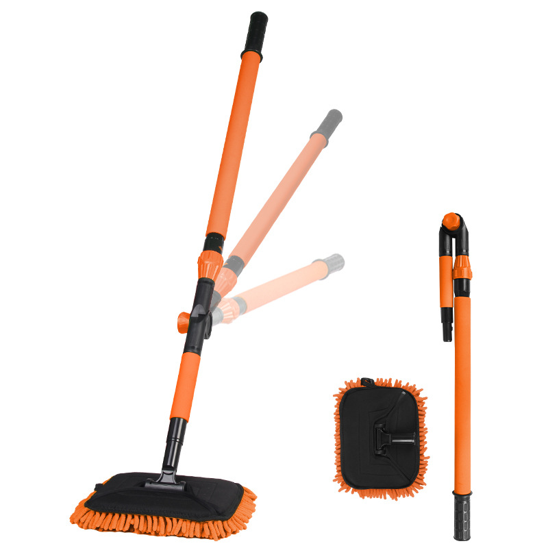 畅销可伸缩折弯雪尼尔 洗车拖把 洗车刷 清洁刷 布套可换洗刷子