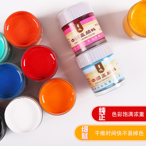 Mineral bottled professional Chinese painting pigment 12-color set single bottle water-soluble freehand brushwork dye color 28 colors