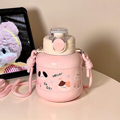 カップクラスメイトの新しい子供用かわいい魔法瓶カップ女性用大容量ストローカップウォーターカップポータブル学生専用ケトル