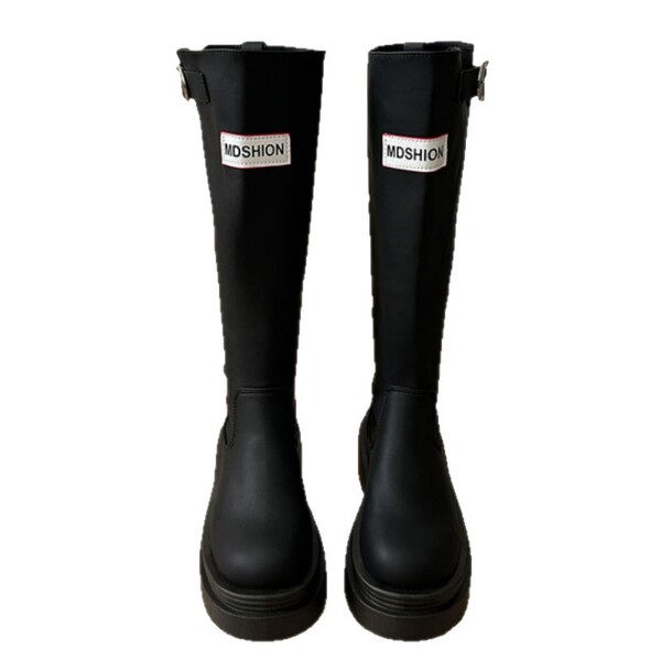 Autumn retro red high boots platform