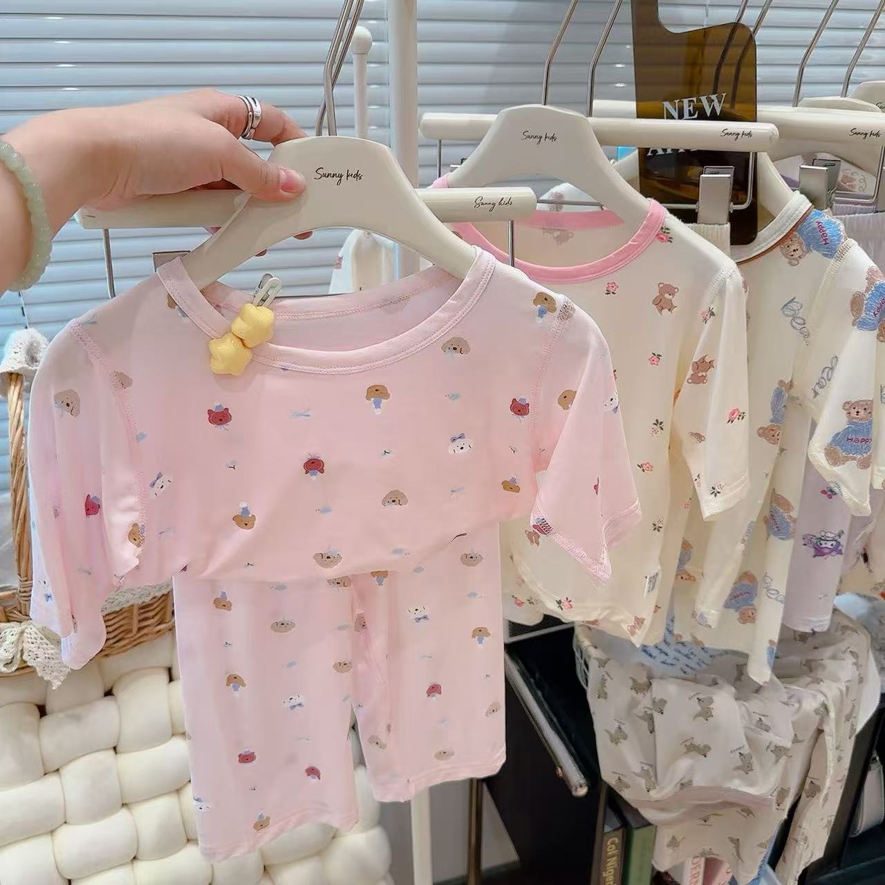 Pijamas para niños verano estilo fino Yasser niño manga tres cuartos encaje bebé aire acondicionado ropa traje de servicio a domicilio para niñas