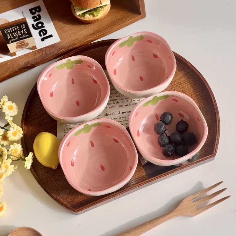 Strawberry Ceramic Dipping Dish, Household Flavor Dish, Cute Small Dish, High-Looking Seasoning Dish, Soy Sauce and Vinegar Dish, Snack Dish Strawberry Ceramic Dipping Dish, Household Flavor Dish, Cute Small Dish, High-Looking Seasoning Dish, Soy Sauce and Vinegar Dish, Snack Dish