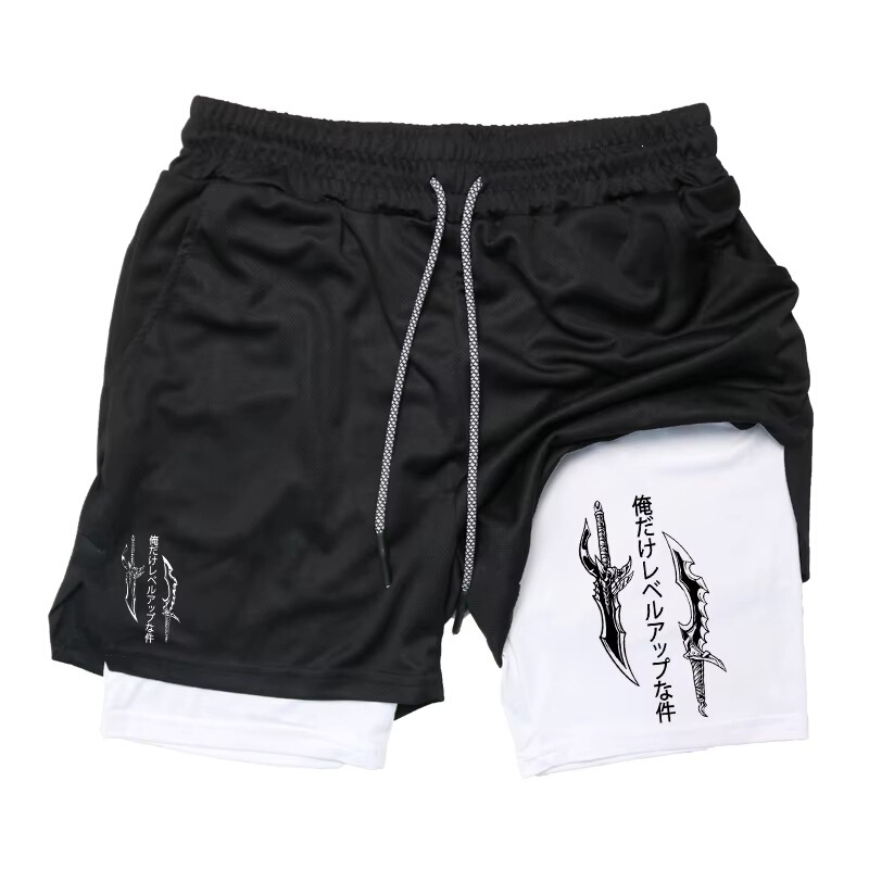 Figure 2: Men's gym performance shorts with compression padding and phone pocket, designed for running and workouts