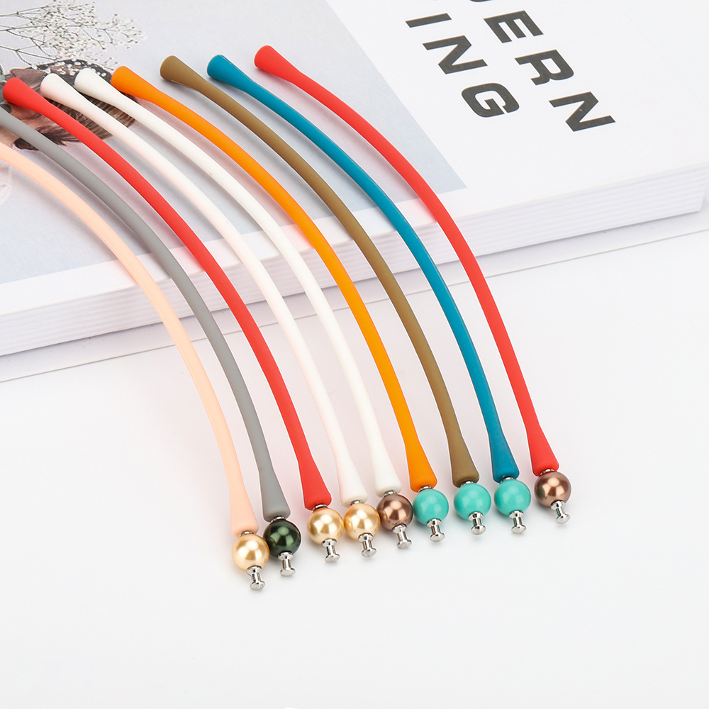 Simple Style Solid Color Silica Gel Pearl Unisex wristband 1 Piece