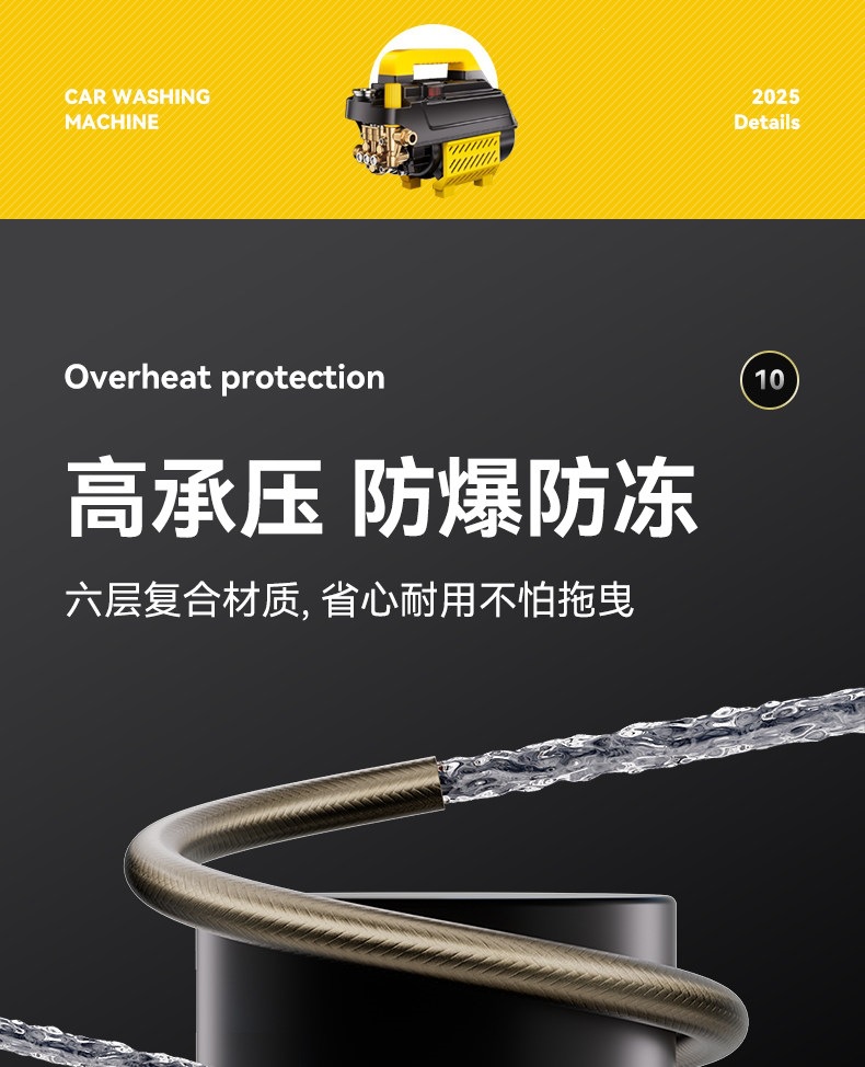 Car Washing Machine High-Pressure Water Gun for Home Use 220V Car Washing Tool Powerful Floor Cleaning Booster Pump High-Power Air Conditioner Cleaning