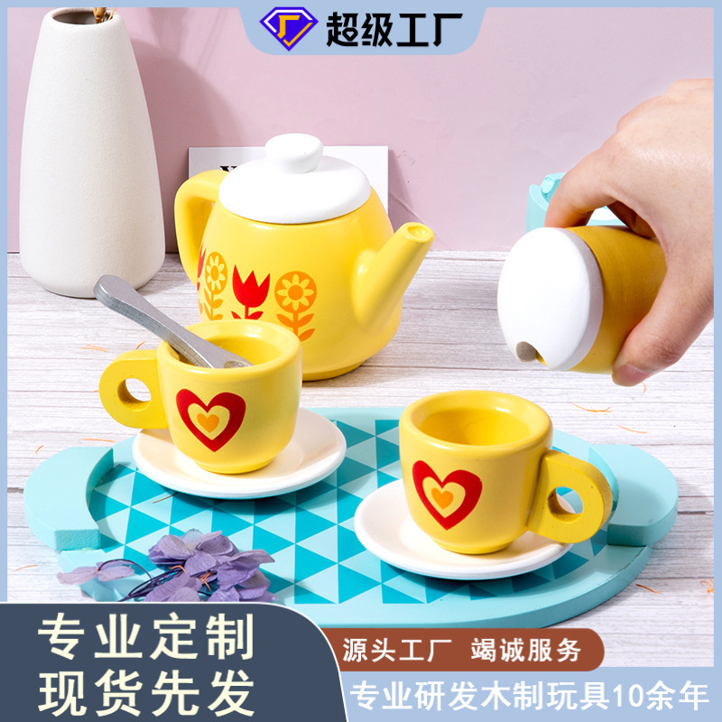 Educación temprana simulación educativa juego de té de la tarde cocina de las niñas mini taza de té juguetes de madera para niños