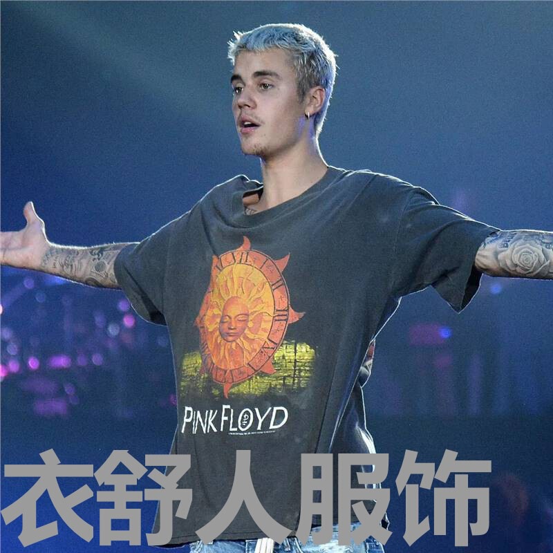 Saint Vintage Pink Floyd Short Pink Floyd Band Washed Distressed T-Shirt