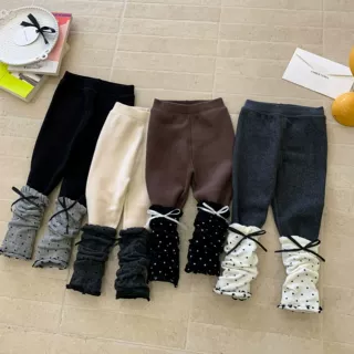 蔗梨童装女童打底裤冬装加厚洋气小腿袜套儿童裤子A类女宝宝长裤