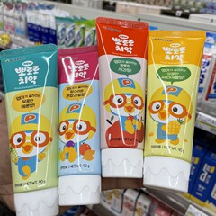 商超開票一般貿易韓国輸入楽楽子供歯磨き粉果物味歯磨き粉