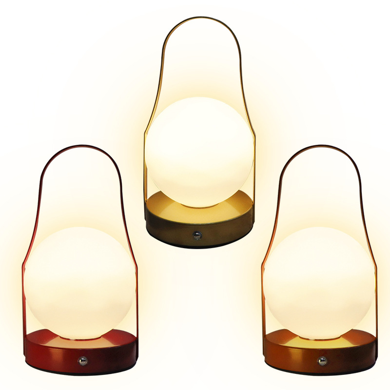 LED Creative Desk Lamp Round Ball Hand-held Lamp Small Night Lamp Hanging Lamp Atmosphere Lamp Decoration Gift_voghion.com