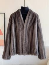 新款貂皮貂整皮草外套女全025水貂进口鹅绒小抽大衣貂皮大衣天鹅