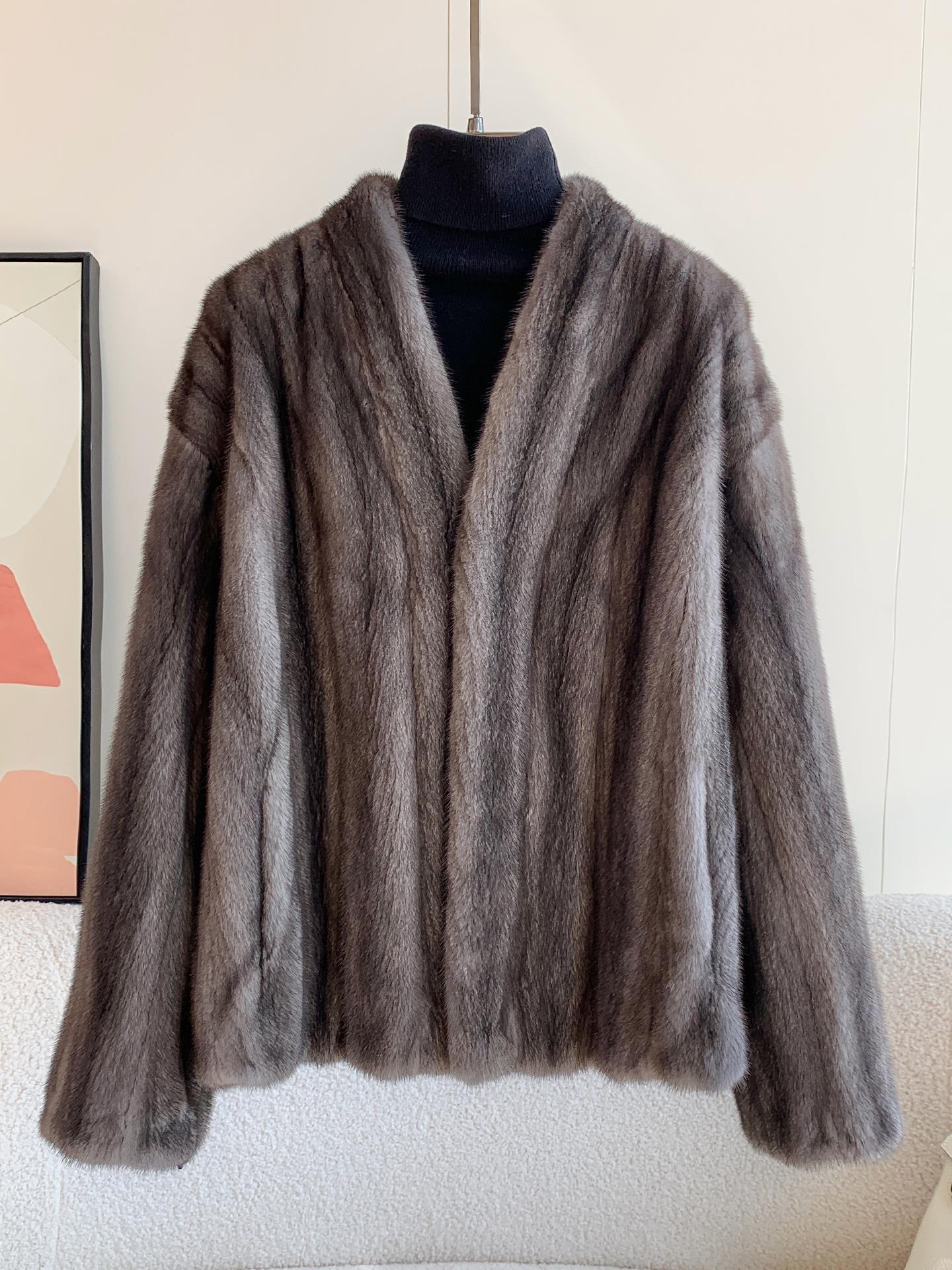 新款貂皮貂整皮草外套女全025水貂进口鹅绒小抽大衣貂皮大衣天鹅