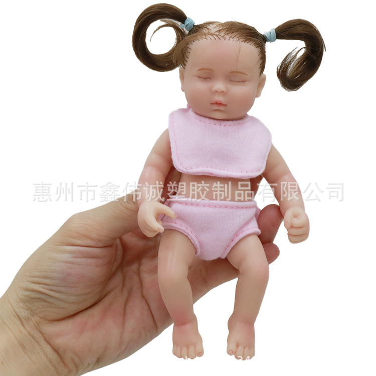 Mini cute simulation baby full solid silicone rebirth doll cross-border e-commerce supply