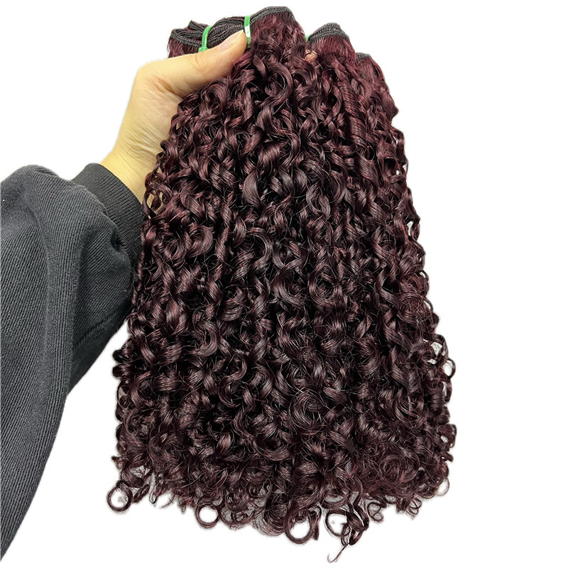 Front Lace Human Hair Wig Double Drawn Bouncy Pissy Curly_voghion.com