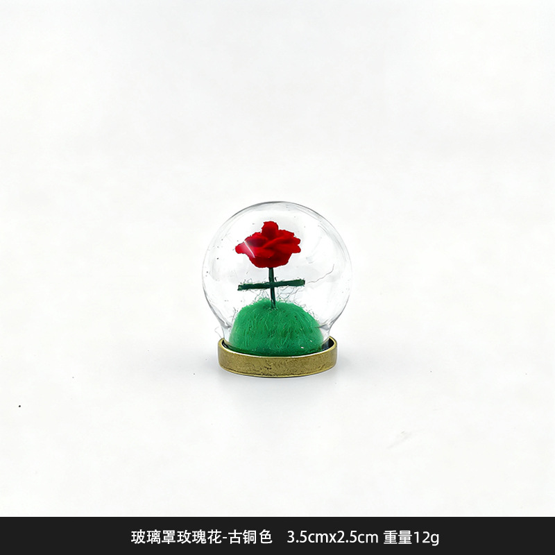 王子の小さい置物の狐のケーキdiyは永遠の花を飾って粒のデスクトップの車の樹脂のかわいい手の置物を萌えます。