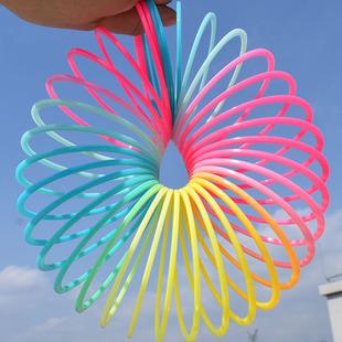 Street Stall Cross-Border School Hot-Selling Small Toy Spring Ring Large Nostalgic Magic Rainbow Circle Cross-Border Wholesale