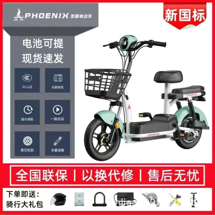 Phoenix nueva bicicleta eléctrica estándar nacional 48V viajeros hombres y mujeres adultos para caminar litio ligero coche eléctrico para padres e hijos