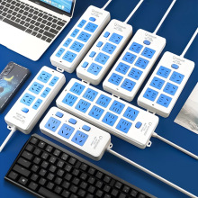 工厂直销纯铜线排插长线多插位插座USB插排家用带独立开关插线板