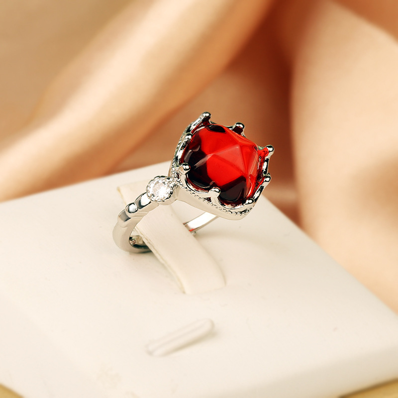 Elegant Square Copper Plating Inlay Gem Rings display picture 2