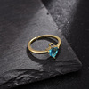 Blue fashionable adjustable one size brand wedding ring heart shaped, simple and elegant design