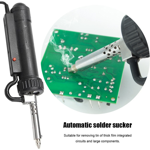 Electric desoldering device, dual-purpose electric soldering iron gun, electric heating desoldering pump, electronic disassembly and repair, equipped with 4 suction heads, 110v 2