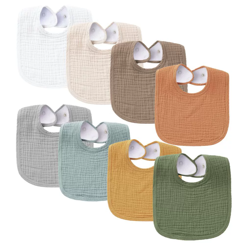 Double-layer gauze eating bib for new born for baby, water absorbent