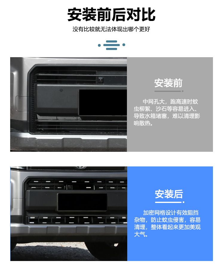 Suitable for 26 Models of Toyota Rav4, Insect-Proof Net for the Front Grille, Water Tank Protective Cover, Anti-Insect and Anti-Lint Modification Parts