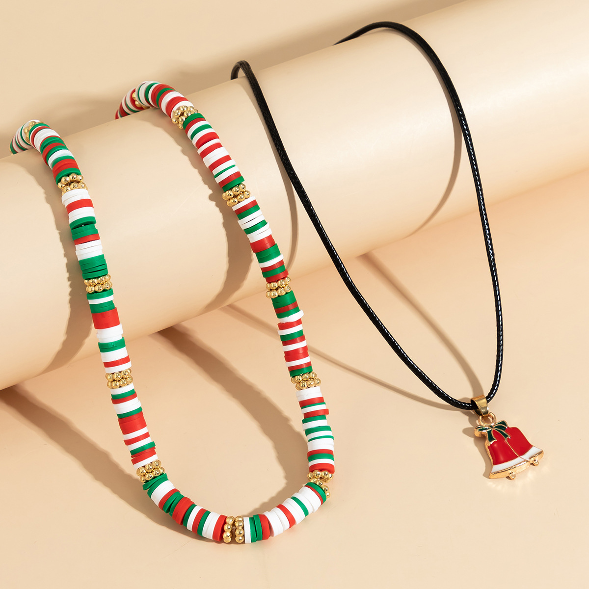 Christmas Beaded Choker Necklace With Crystal Snowman Charms_voghion.com