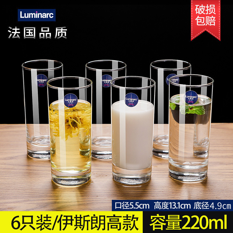 Lemeiya ガラス家庭用耐熱増粘ティーカップガラスウォーターカップセット透明 6 パック飲料カップ家庭用|undefined