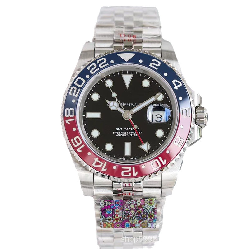 Popular Greenwich Cola anillo reloj correa de acero agua Ghost yate registro reloj automático mecánico impermeable reloj