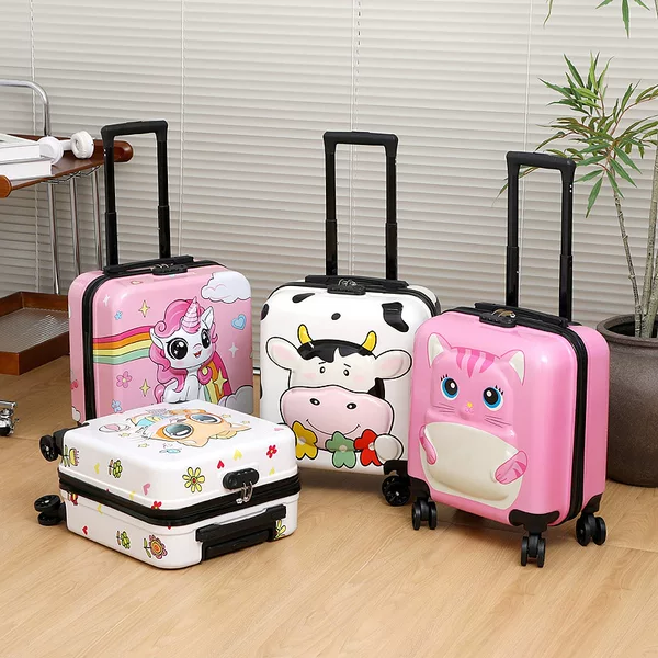 Cartoon Kidsren's Suitcase 18inch Password Lock Universal Wheel Suitcase Unisex Boardable Student Trolley Case