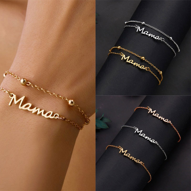Cross-border New All-match Elegant Mama Letter Bracelet Creative Mother Letter Pendant Bracelet Mother's Day Gift