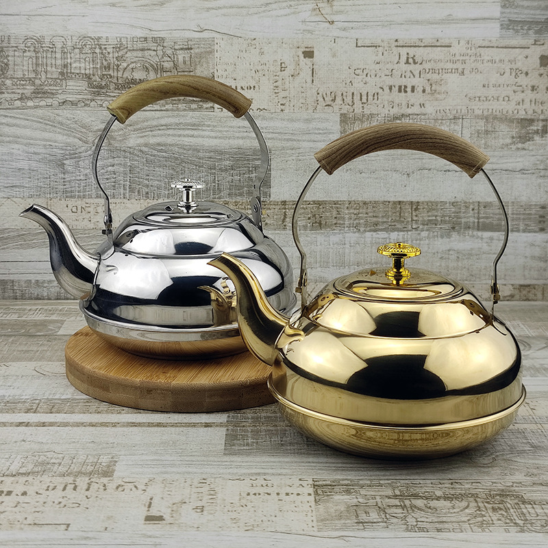 厂家批发不锈钢提手水壶电磁炉通用煮水餐厅带滤网高档泡茶壶