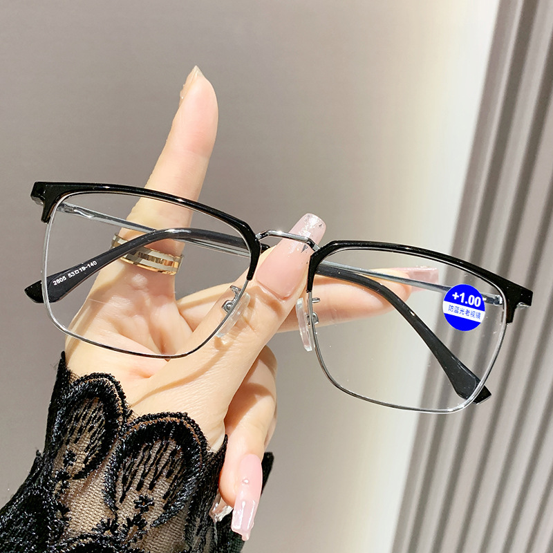 Anti-luz azul gafas de edad media y vieja superligera de alta calidad portátil de alta definición moda para hombres y mujeres gafas de edad de marco completo