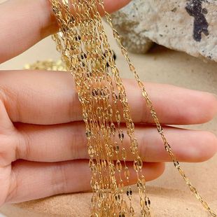 Color retention necklace material chain wholesale with pendant titanium steel non-fading cross chain lip chain side embossed chain