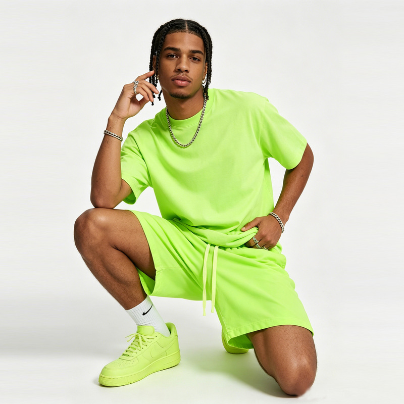 Custom-made 230G unisex washed cotton shorts, comfortable, versatile, and loose-fitting, suitable for cross-border sales