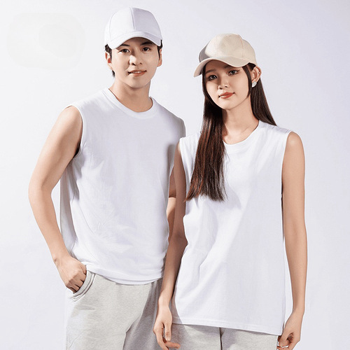 Cotton Short Sleeve Unisex Western Style Trend Brand Open-Front Jacket Men's Backless Tank Top Summer Instagram Streetwear T-Shirt